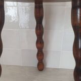 Turned wooden stool / tripod with round seat