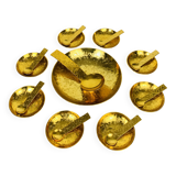 Cup and 8 Inalta France dessert cups in gold metal