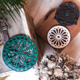 Bottle green cast iron dish