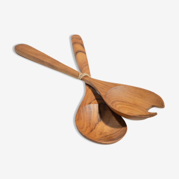 Natural monoxyl wood salad cutlery