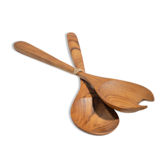 Natural monoxyl wood salad cutlery