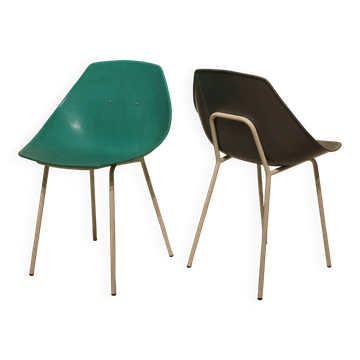 2 vintage chairs by Pierre Guariche for Meurop