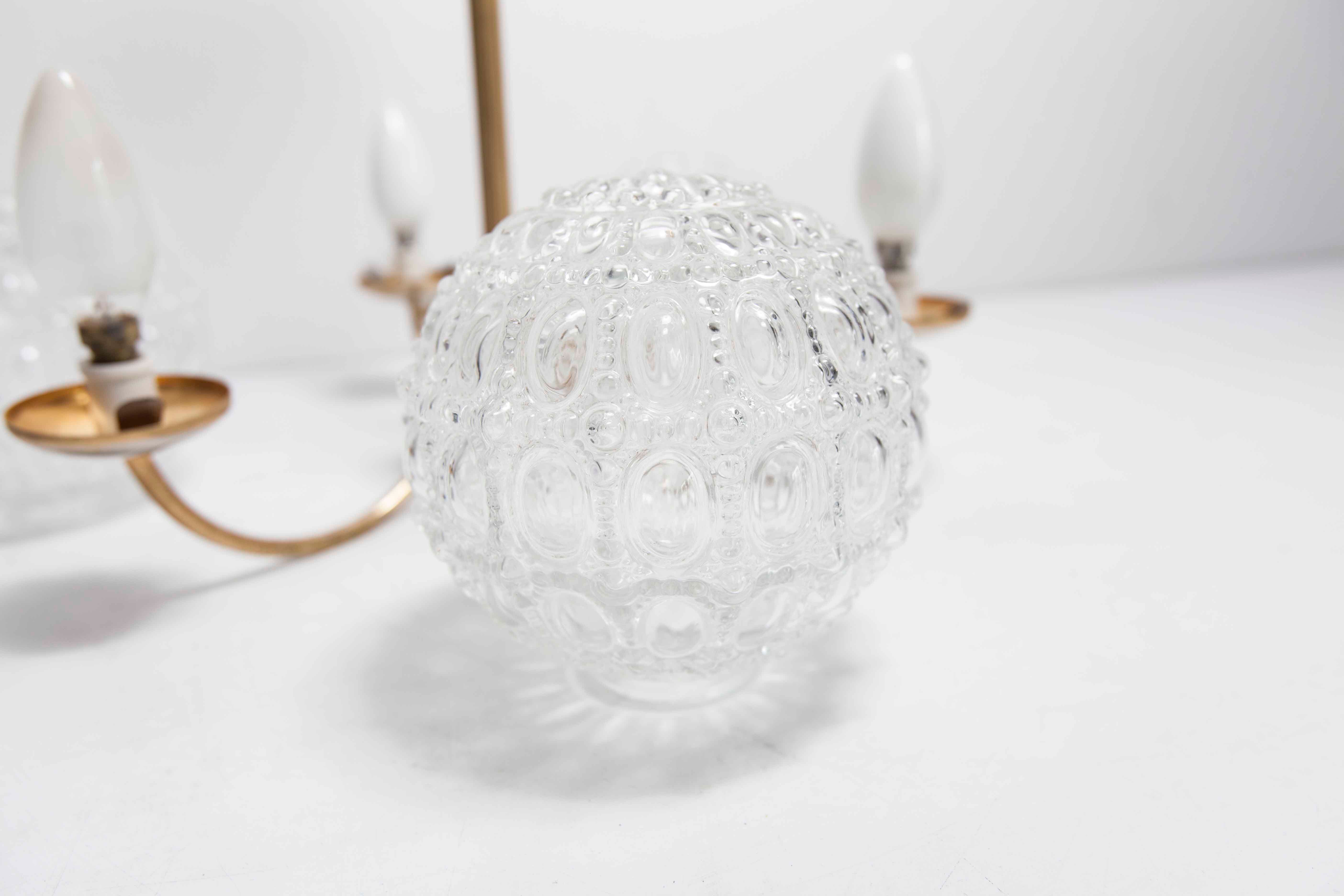 Brass ceiling and glass 3 balls 1960