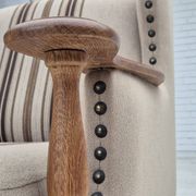 1970s, Danish armchair, furniture wool fabric, oak wood, original condition