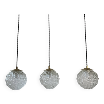 Lot of 3 old vintage round suspension lights