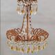 Antique chandelier with pendant decorations, late 19th century.