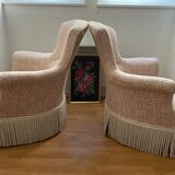 Pair of Napoleon III toad armchairs
