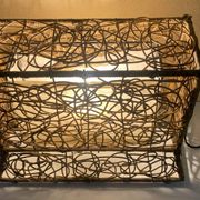 Lampe de sol/table en osier vintage