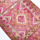 3x13 long hot pink vintage runner rug 399x81cm