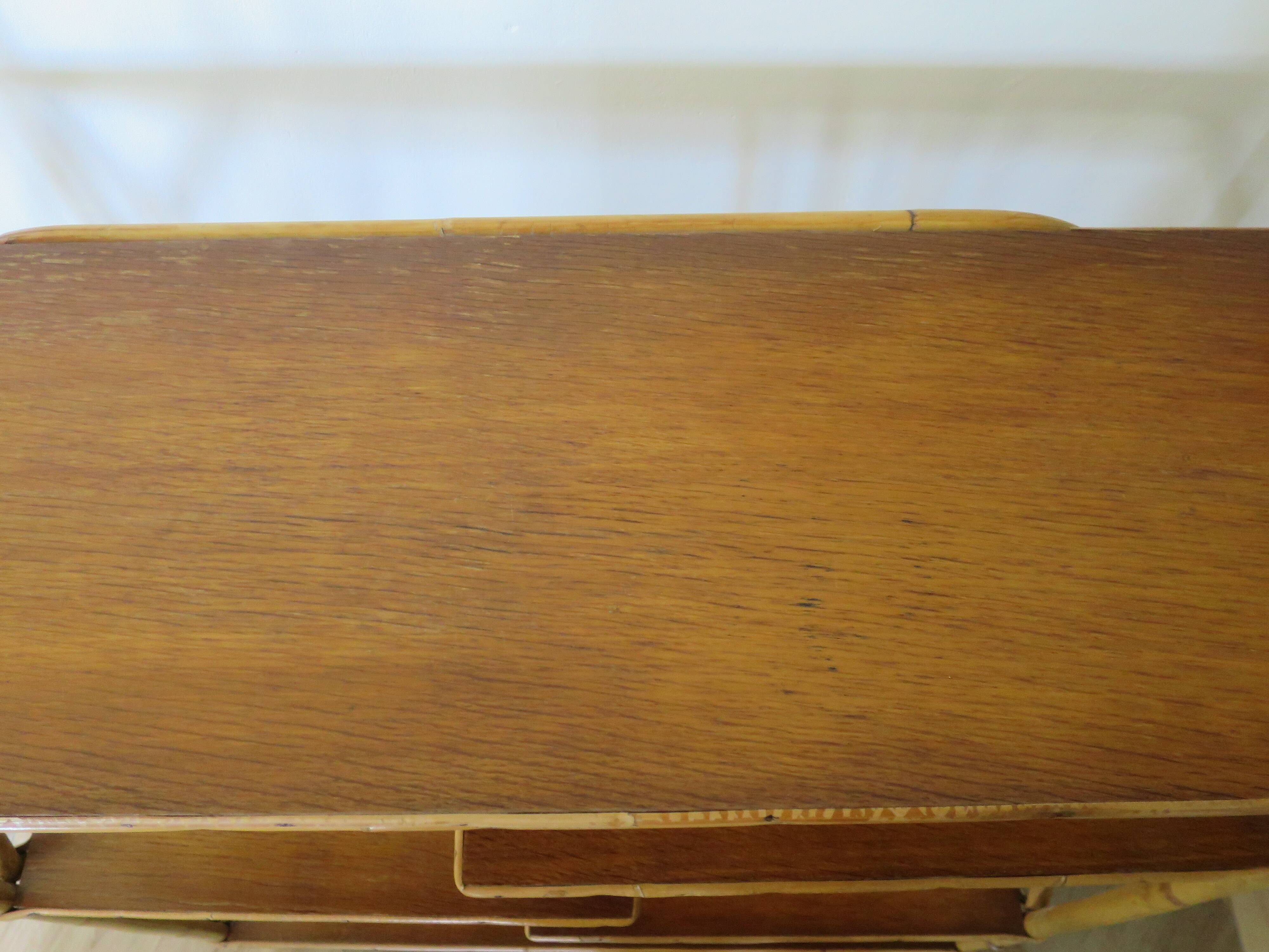 vintage -étagère-bibliotheque-bibus-asymétrique-bambou-bois-rotin-années 60