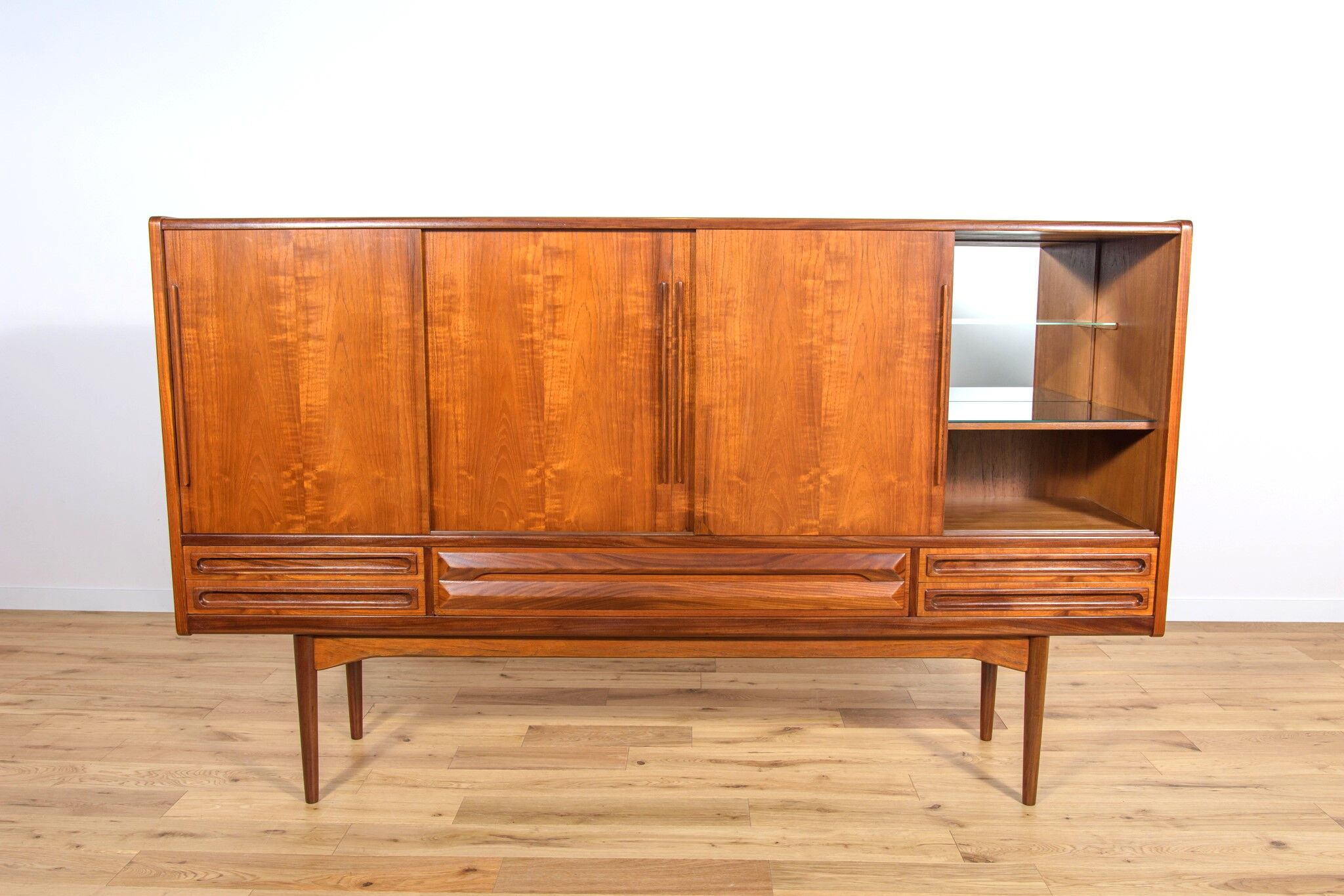 Mid-century danish high sideboard in teak, 1960s