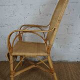 Fauteuil en rotin années 1950