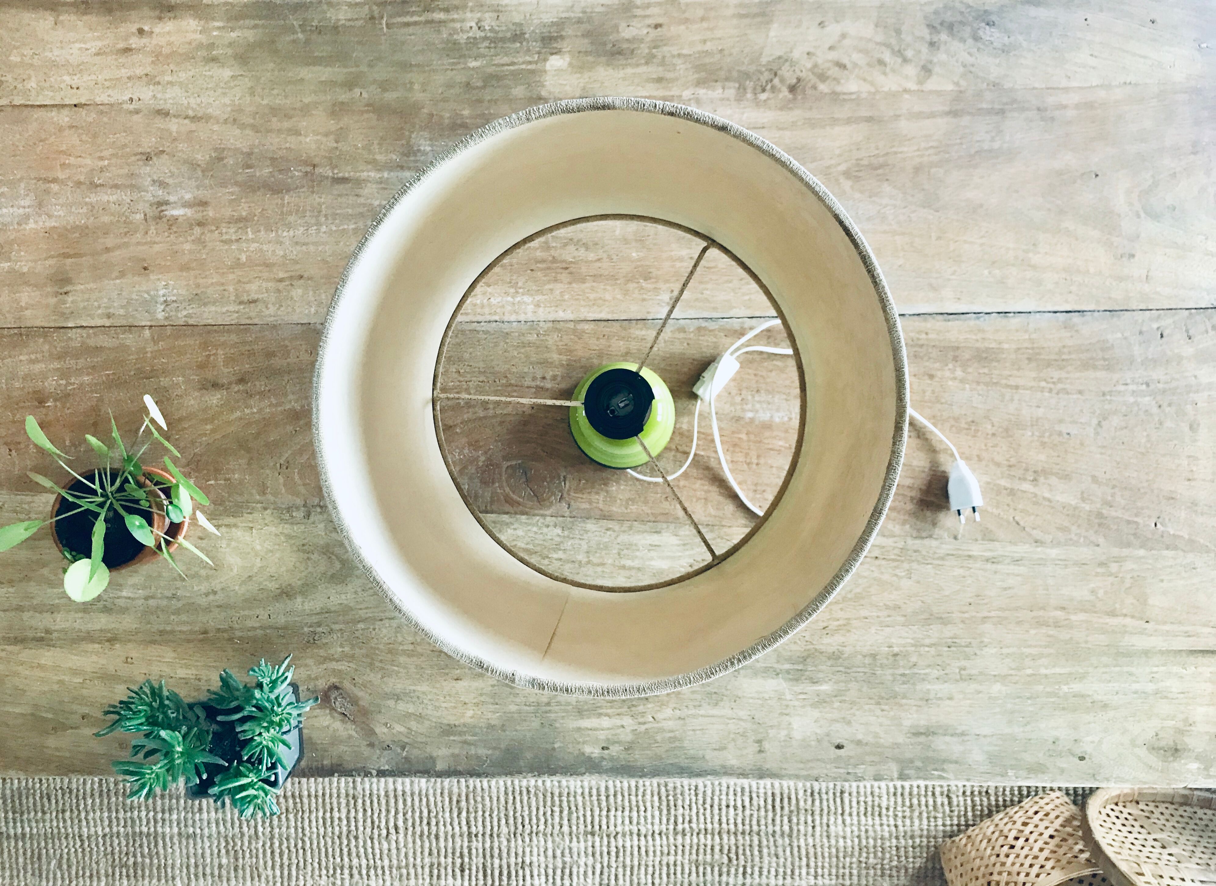 Vintage green glass lamp