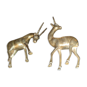 Paire de gazelles en - bronze vers