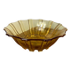 Art Deco style salad bowl in amber molded glass