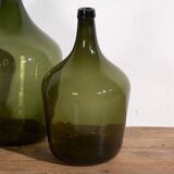 Demijohns anciens de couleur vert olive (c.1920). Ensemble de 2 pièces n°8