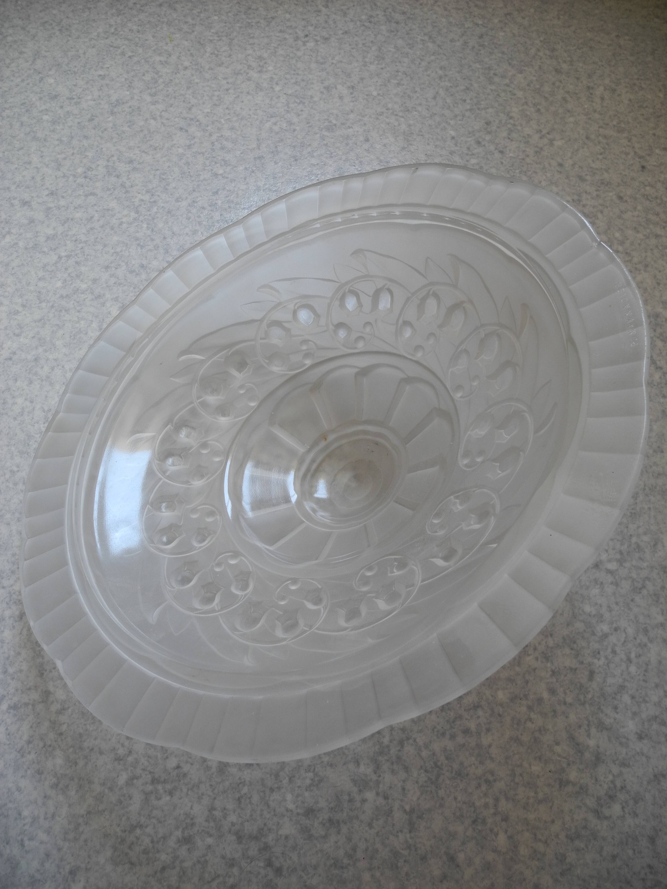 antique Art Deco Maynadier French glass chandelier basin