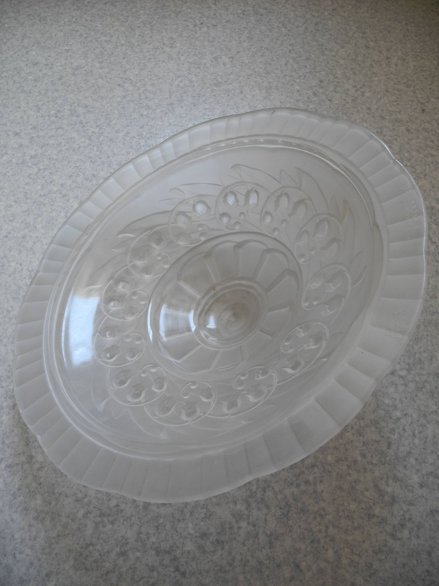 antique Art Deco Maynadier French glass chandelier basin
