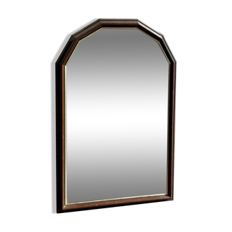 Petit miroir arrondi, cadre en bois, encadrement doré H49,5