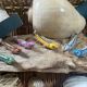 Set of 6 enameled stoneware fish knife rests