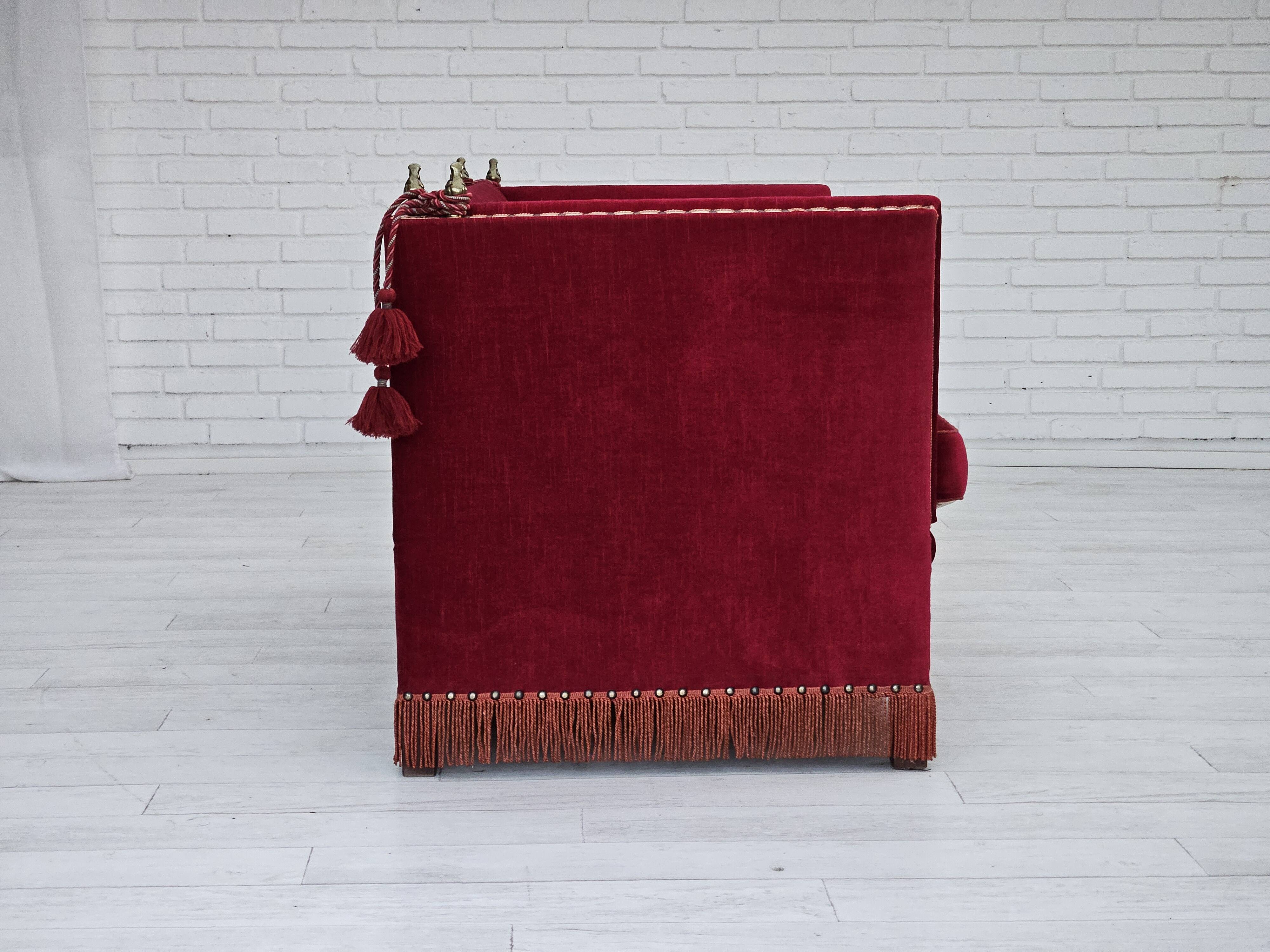 1970s, Danish "Spanish" sofa, original condition, furniture velour.