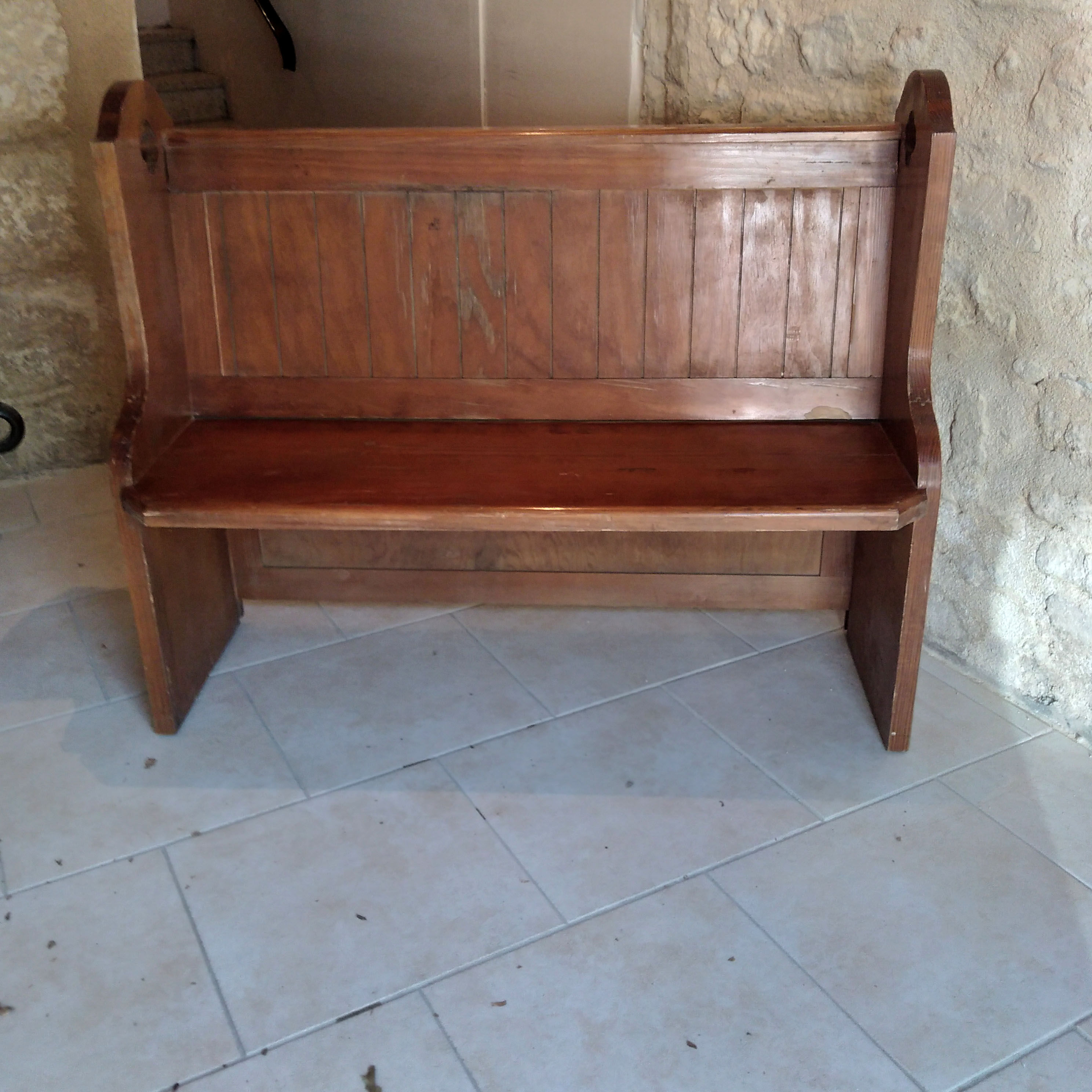 Wooden church bench