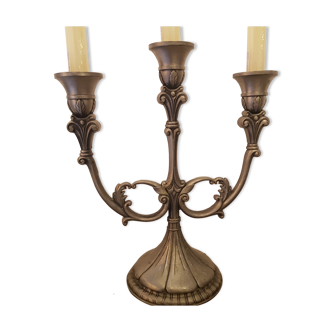 3-spoke pewter candlestick