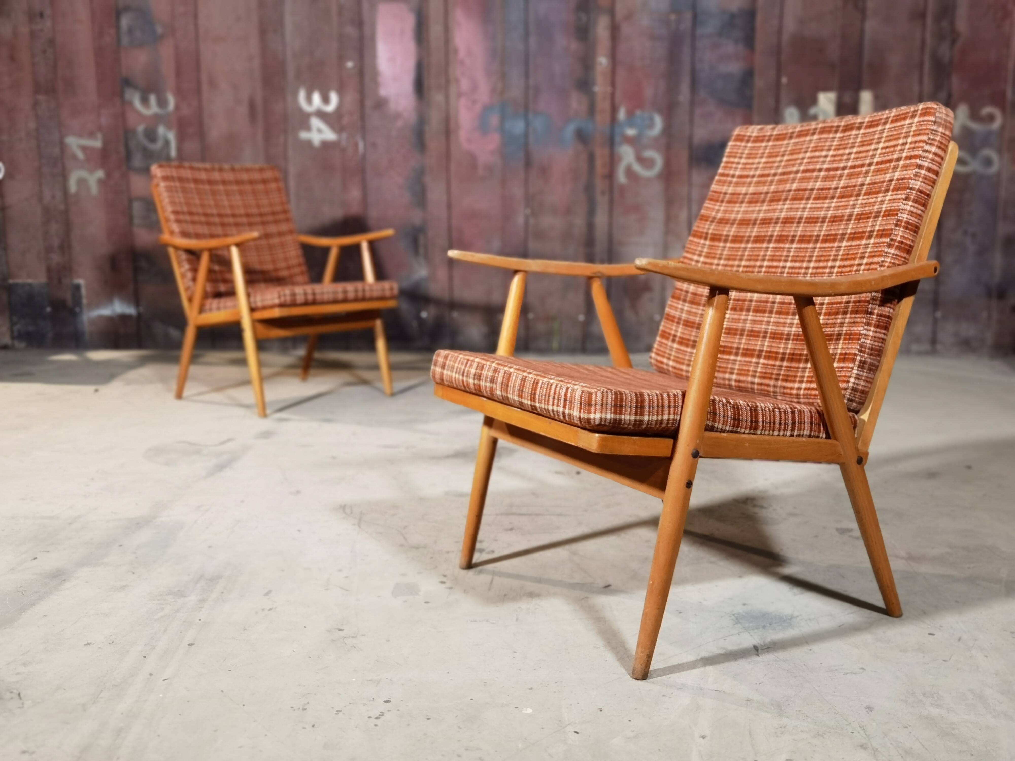 Paire de fauteuils Thonet modèle Boomerang