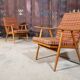 Paire de fauteuils Thonet modèle Boomerang