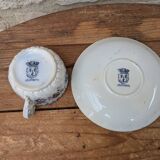 Antique coffee cup with saucer, Saint Amand and Hamage, Jeannette model