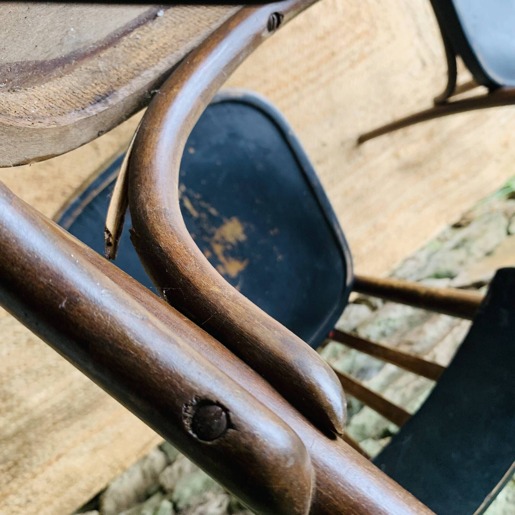 Set of four vintage bentwood bistro chairs.