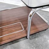 Table basse bauhaus en noyer des années 1970