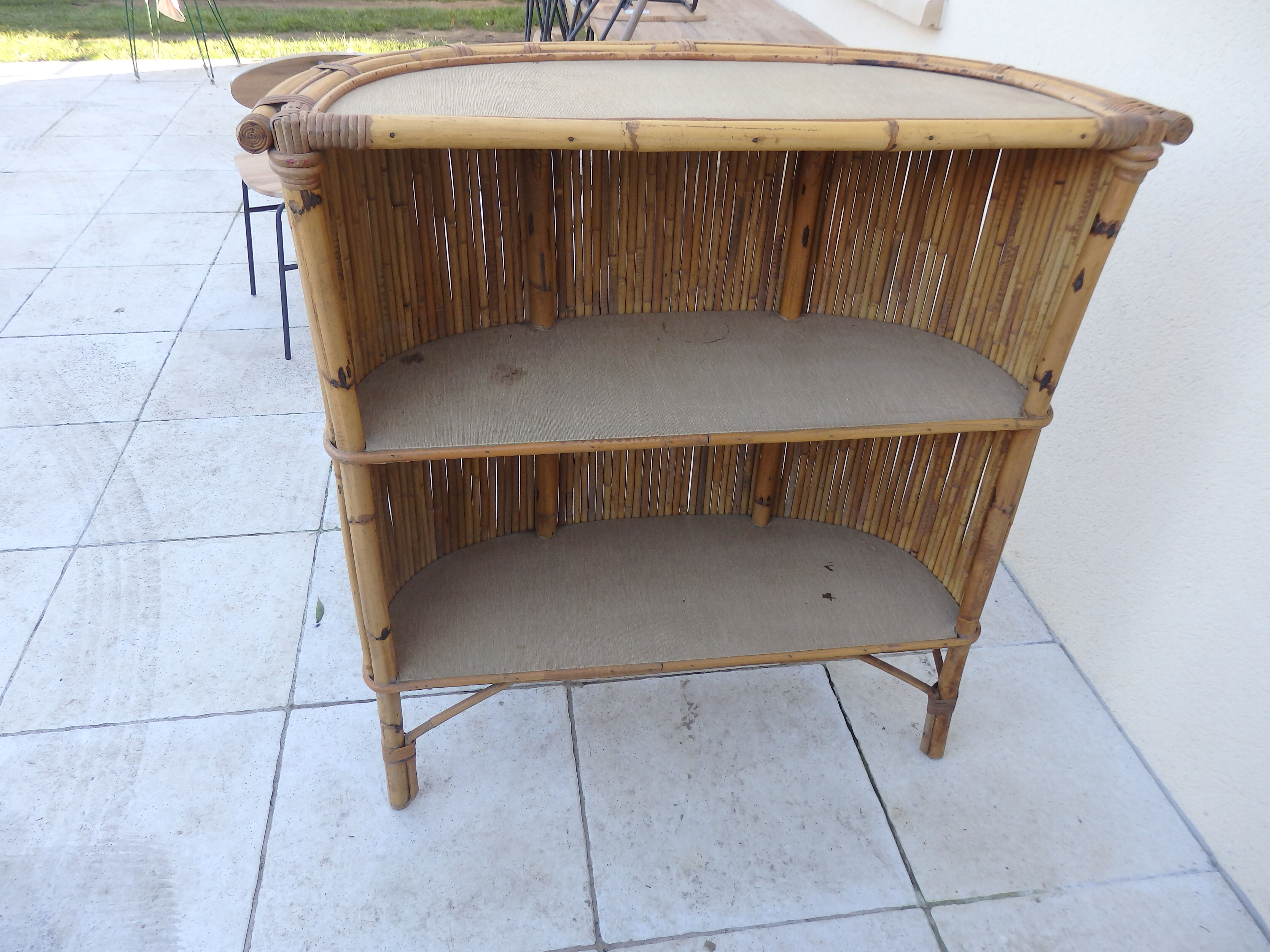 Scandinavian vintage rattan bar