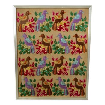 Tapisserie " Parade d'oiseaux " par Jean Yves Rocher année 1973