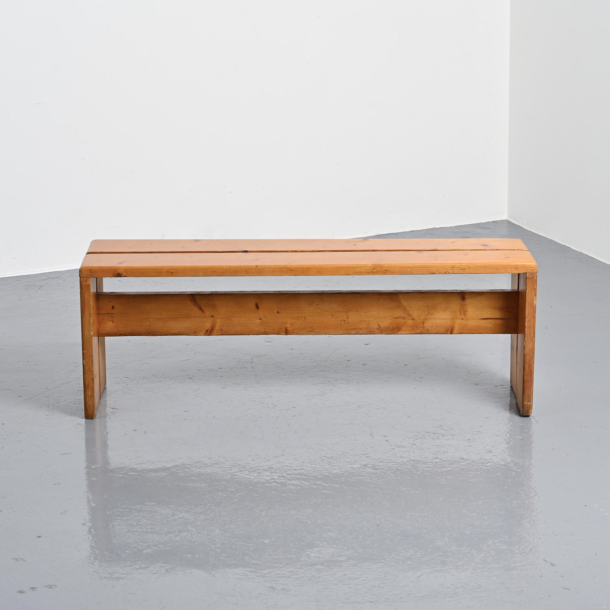 Banc en pin massif, Les Arcs, circa 1973