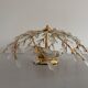 Flush mount Flower Design in crystal glass and gilded metal, 1980s, Germany