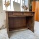 Brutalist desk in elm, signed Aranjou.