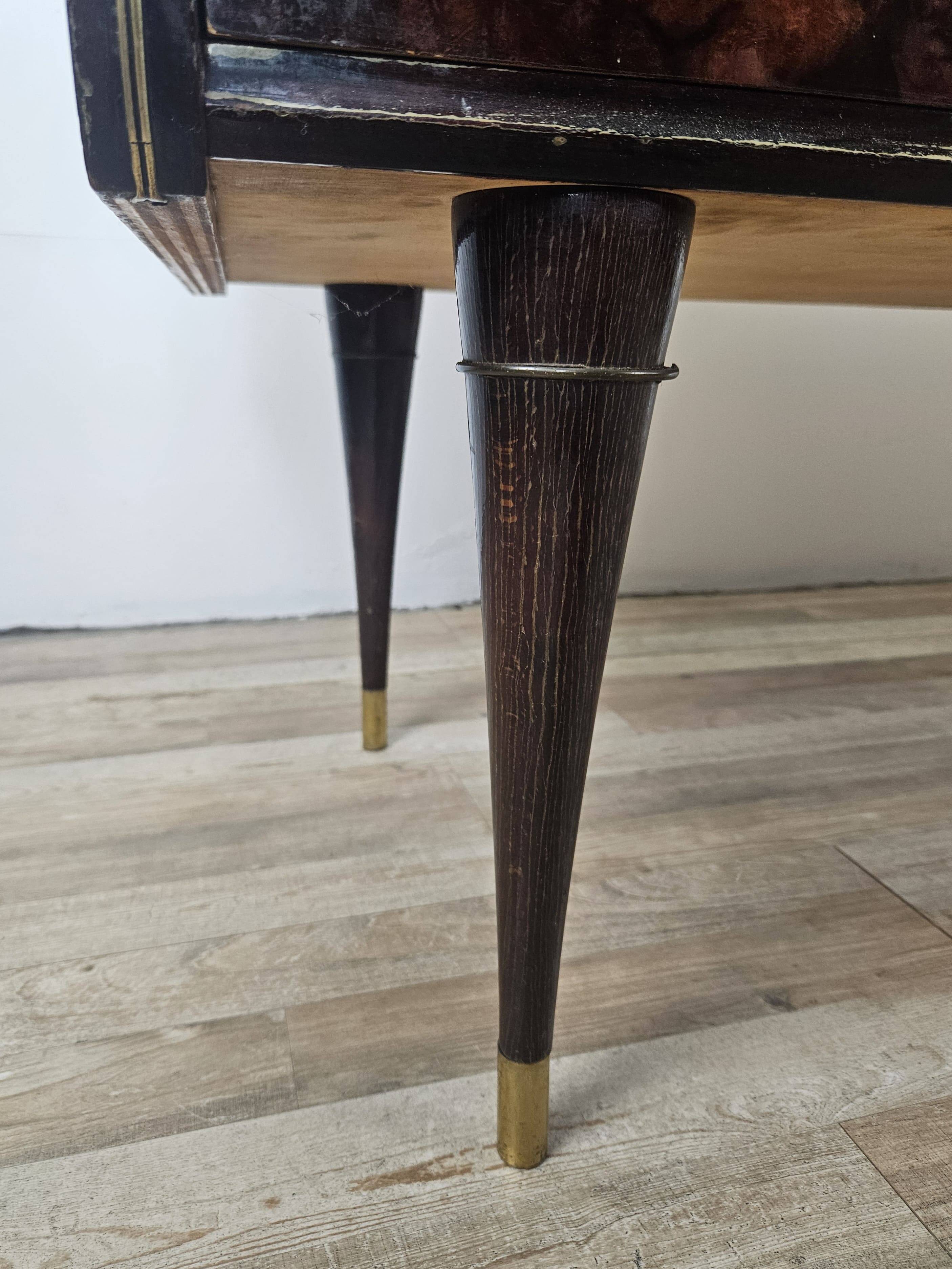 Mid Century 70's Chest of Drawers with Glass Top