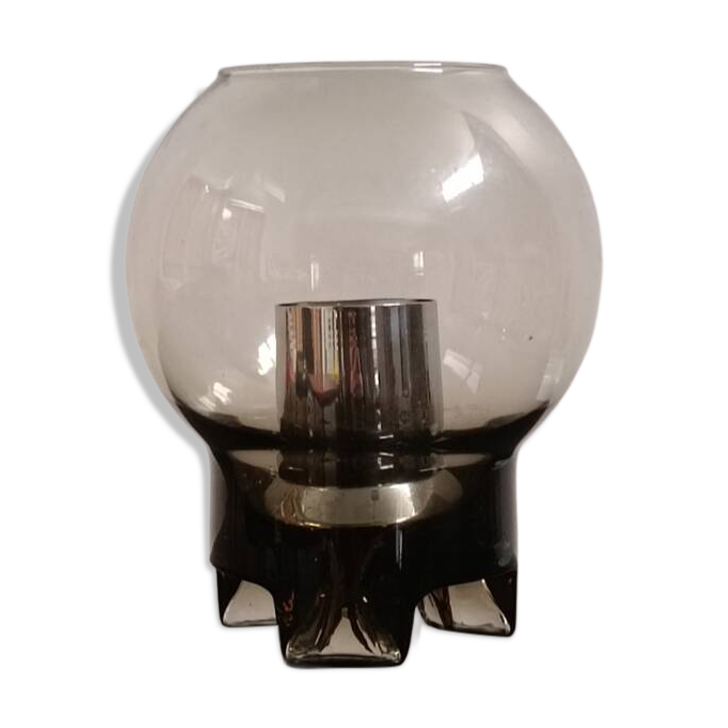Table lamp with smoked glass by Sussmuth Leuchten 1970s