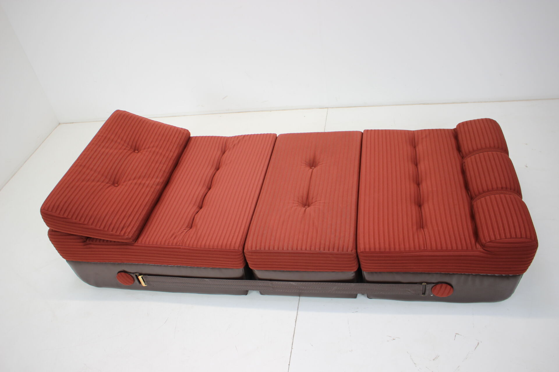 Mid-century Folding Armchair and Footstool or Daybed,1970's.