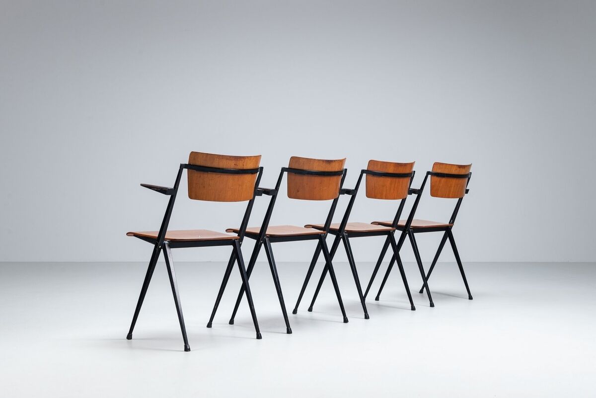 Wim Rietveld Pyramid dining chairs Ahrend de Cirkel The Netherlands 1960