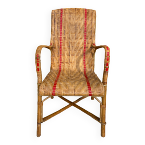 Fauteuil ancien en rotin années