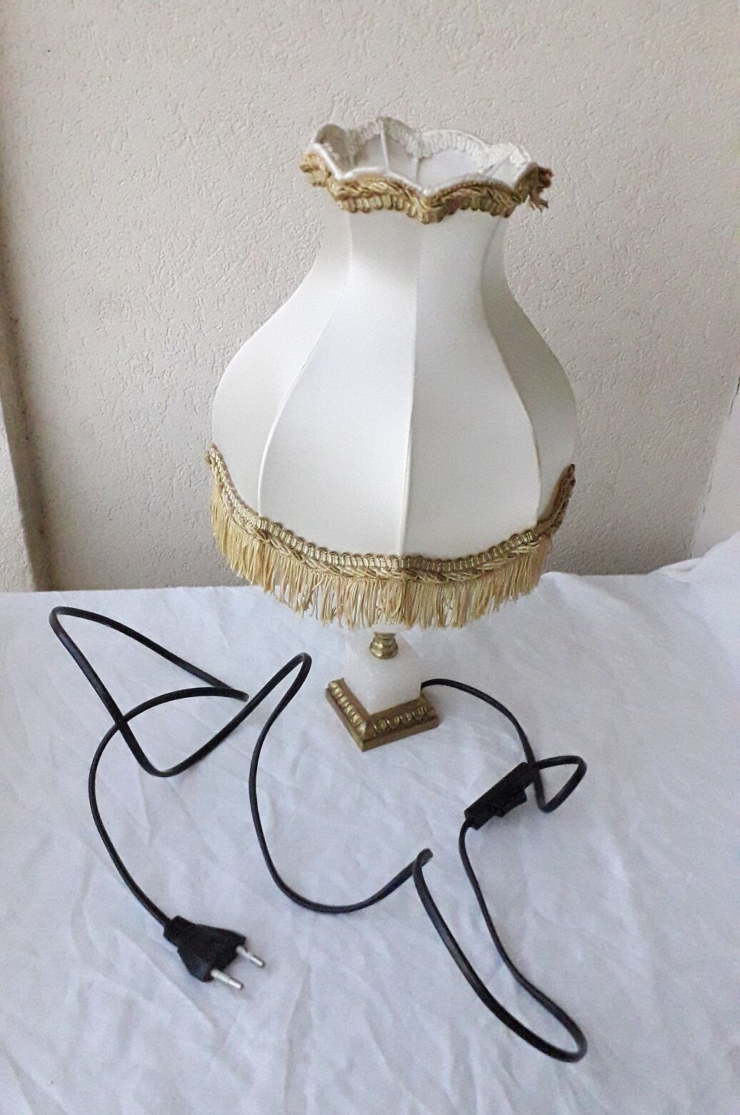 Marble and brass lamp
