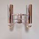 Double wall light in chrome metal, Gaetano Sciolari, 1970.