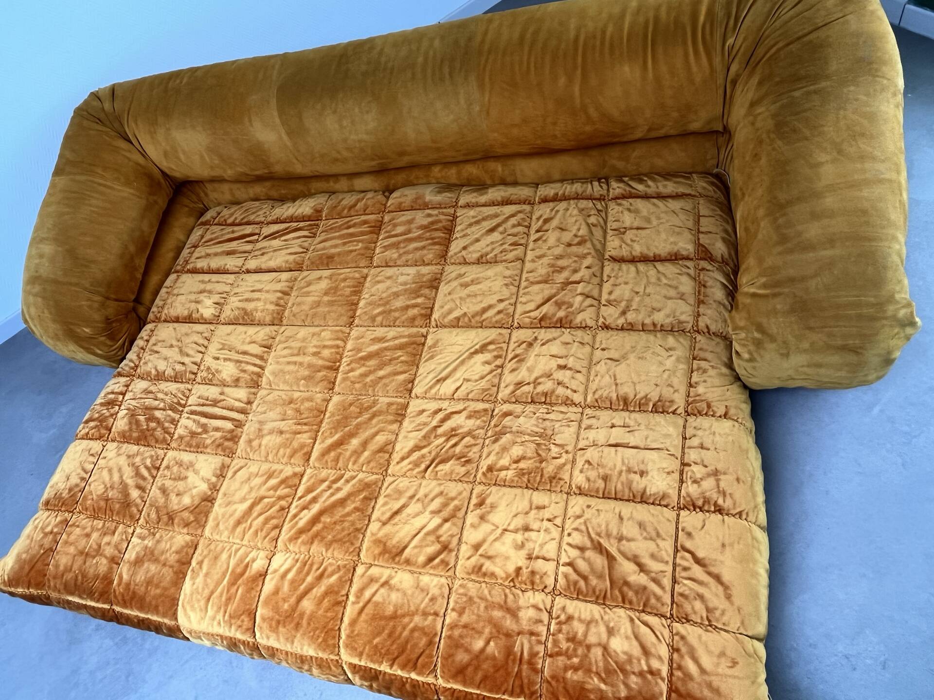 Nubuck leather amphibious sofa by Alessandro Becchi for Giovannetti,