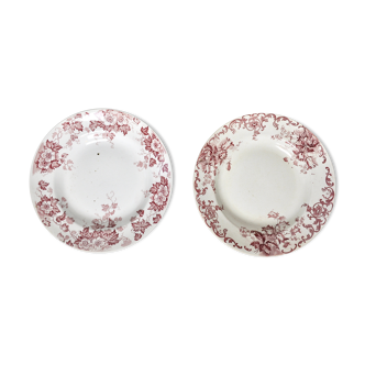 Set de 2 assiettes creuses fleuries