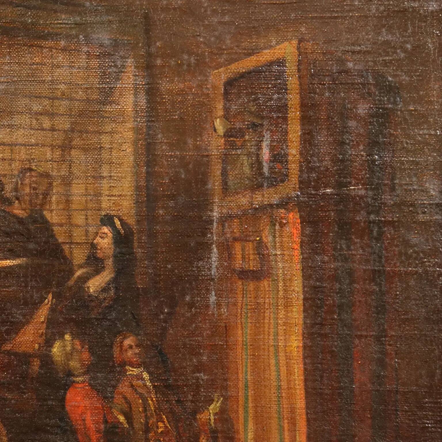 Ancient painting "The parlour of the nuns of San Zaccaria" 1800s
