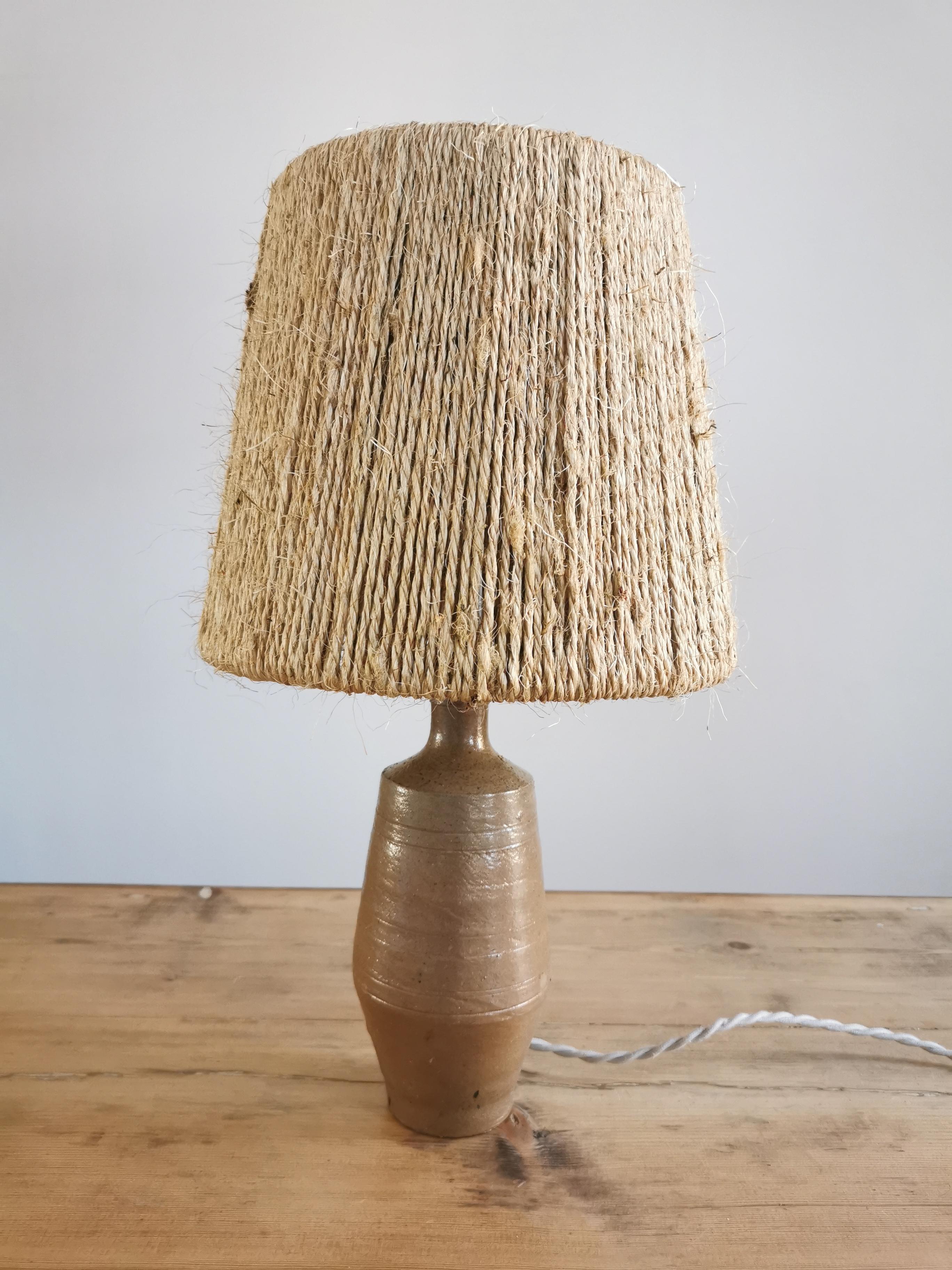 Sandstone lamp and rope