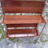 Vintage folding rolling trolley with 2 trays