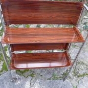Vintage folding rolling trolley with 2 trays